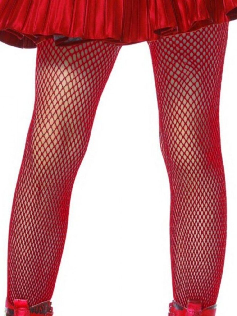 Girls Red Fishnet Tights Costume Dance Hosiery M L XL